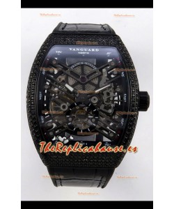 Reloj Franck Muller V45 Tourbillon Skeleton DLC Diamonds Superclon