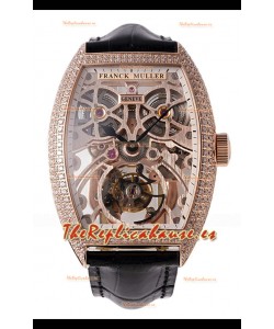 Reloj Franck Muller Fast Tourbillon de oro rosa con diamantes, superclon