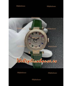 Reloj Franck Muller Double Mystery de cuarzo suizo con caja de oro y diamantes
