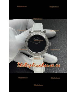 Reloj Franck Muller Double Mystery de cuarzo suizo con caja de acero y diamantes