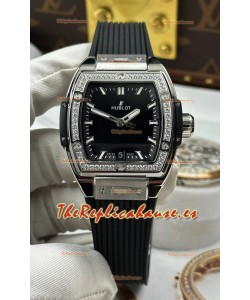 Reloj Hublot Spirit of Big Bang con caja de acero y esfera negra de 39 mm, superclon