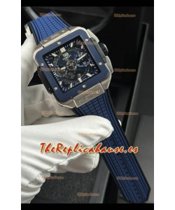 Reloj Hublot Square Bang Unico con caja de titanio azul, superclon