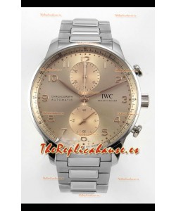 Reloj IWC Portuguese Chronograph con esfera color champán, superclon
