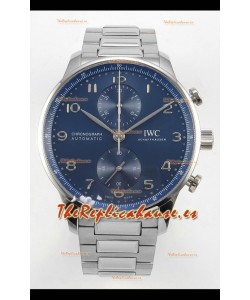 Reloj IWC Portuguese Chronograph con esfera azul Superclon