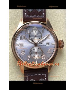 Reloj réplica IWC PILOT'S Monopusher con esfera de acero y oro rosa