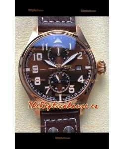Reloj réplica IWC PILOT'S Monopusher de oro rosa con esfera marrón