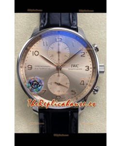 Reloj IWC Portuguese Chronograph con esfera color champán, superclon