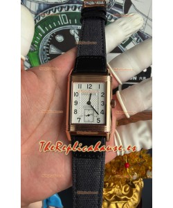 Reloj Jaeger-LeCoultre Reverso Tribute Duoface con esfera blanca y negra, superclon