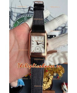 Reloj Jaeger-LeCoultre Reverso Tribute Duoface con esfera blanca y negra, superclon
