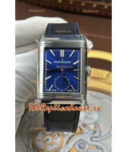 Reloj Jaeger LeCoultre Reverso Tribute Duoface con esfera azul/acero, superclon