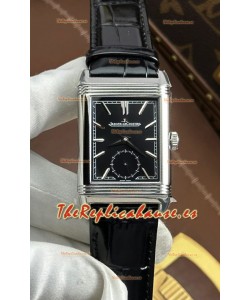 Reloj Jaeger LeCoultre Reverso Tribute Duoface con esfera negra/acero, superclon