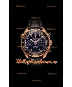 Reloj Omega Speedmaster Planet Ocean Rose Gold con esfera negra Superclon
