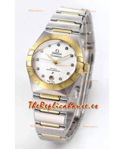 Reloj Omega Constellation 29MM bicolor oro amarillo esfera blanca automático super clon