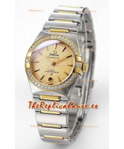 Reloj Omega Constellation 29MM automático con esfera bicolor de oro amarillo, superclon