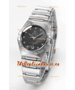 Reloj Omega Constellation automático de 29 mm con esfera gris y acero inoxidable, superclon