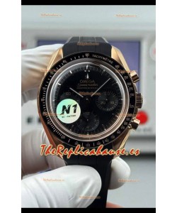 Reloj Omega Speedmaster Moonwatch oro rosa con esfera negra de 42 mm, superclon