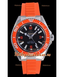 Reloj Omega Seamaster Planet Ocean con bisel naranja y correa de caucho de 42 mm, réplica de alta calidad