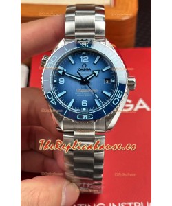 Reloj Omega Seamaster Planet Ocean de 39,5 mm con esfera azul, réplica perfecta para verano