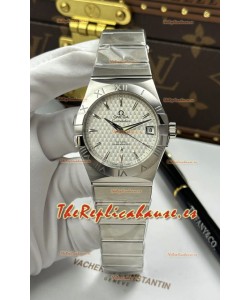 Reloj Omega Co-Axial Constellation de 38 mm, acero 904L, esfera plateada, superclon