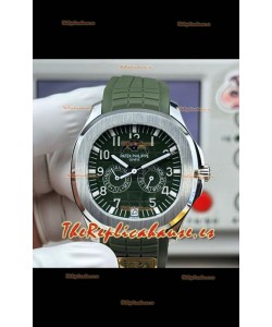 Reloj réplica suizo Patek Philippe Aquanaut 5261 con esfera verde