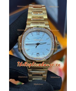Reloj Patek Philippe Nautilus 7118/1200R-010 Superclon de 35 mm en color azul Tiffany