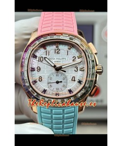 Reloj Patek Philippe Aquanaut 7968 Rose con correa bicolor, réplica exacta