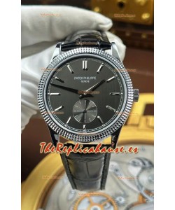 Reloj Patek Philippe Calatrava 6119G de acero inoxidable con esfera gris, réplica exacta