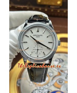 Reloj Patek Philippe Calatrava 6119G de acero inoxidable con esfera blanca, superclon