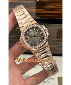 Reloj Patek Philippe Nautilus 5723 Superclon con esfera gris y oro rosa