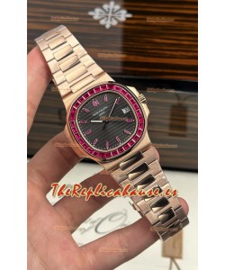 Reloj Patek Philippe Nautilus 5723 de oro rosa con rubíes rojos, superclon