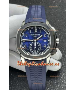 Reloj Patek Philippe Aquanaut 5968 con caja de acero y esfera azul, superclon