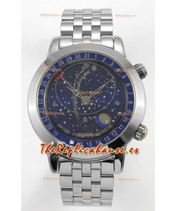 Reloj Patek Philippe Grand Complications 6102 con esfera azul y correa de acero, réplica de alta calidad