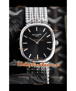 Reloj Patek Philippe Golden Ellipse 5738 con esfera negra, superclon