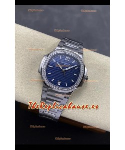 Reloj Patek Philippe Nautilus 7118 de 35 mm con esfera azul y diamantes, superclon