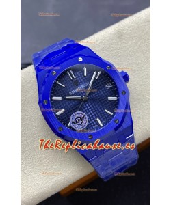 Audemars Piguet Royal Oak 15500 Reloj Caja Cerámica Azul Super Clone Replica Dial Azul