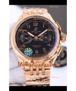 Breitling Premier B01 Chronograph 42 Edition Caja Oro Rosado Centenary Dial Marrón - Reloj Réplica Espejo 1:1