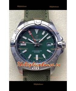 Breitling Avenger GMT Automatic 44 Reloj Réplica Suizo Super Clone 1:1 - Dial Verde 