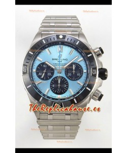 Breitling Chronomat Super Clone B01 42 Reloj Edición Suiza Acero 904L Dial Azul Hielo