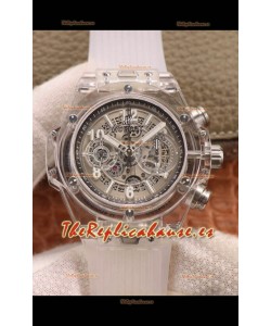 Hublot Big Bang Unico Caja de Plexiglass Transparente Casing Edición a Espejo 1:1 Reloj Réplica Suizo