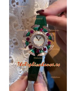 Reloj Bvlgari Edición Divas's Dream en Caja Oro Rosado - Bisel Pavimentado en Diamantes Réplica Suiza