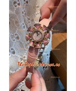 Reloj Bvlgari Edición Divas's Dream en Caja Oro Rosado - Bisel Pavimentado en Diamantes Réplica Suiza