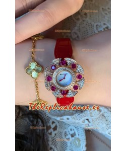 Reloj Bvlgari Edición Divas's Dream en Caja Oro Rosado - Bisel Pavimentado en Diamantes Réplica Suiza