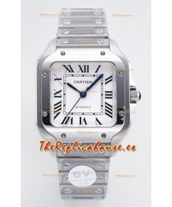 Cartier Santos De Cartier Acero 904L Dial Blanco Super Clone Reloj Replica 35MM