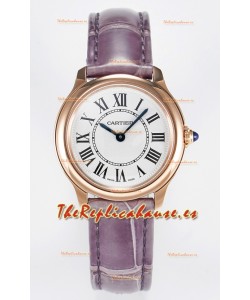 Ronde Louis Cartier Super Clone 29MM Reloj Oro Rosado en Movimiento de Cuarzo Suizo