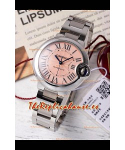 Ballon De Cartier Reloj Suizo Automático Dial Beige Calidad Espejo 33MM en Acero Inoxidable