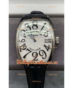 Franck Muller Crazy Hours Suizo Automático Reloj Super Clone Réplica en Dial Blanco
