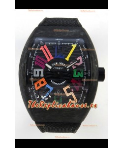 Franck Muller Super Clone Vanguard V45 Racing Carbono con Correa de Nylon