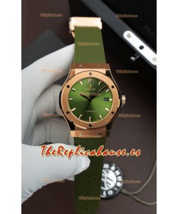 Reloj Hublot Super Clone Classic Fusion Titanium Rose Dial Dorado Verde 42MM