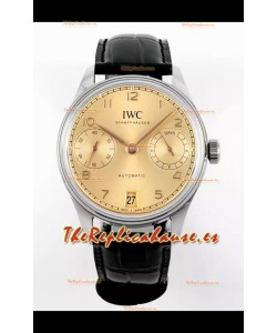 IWC Super Clone Portugieser Reloj Réplica Suizo Espejo 1:1 Dial Champange Reloj Caja Acero