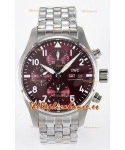 IWC Super Clone Pilot Cronógrafo Edition Dial Rojo Reloj Réplica Suizo